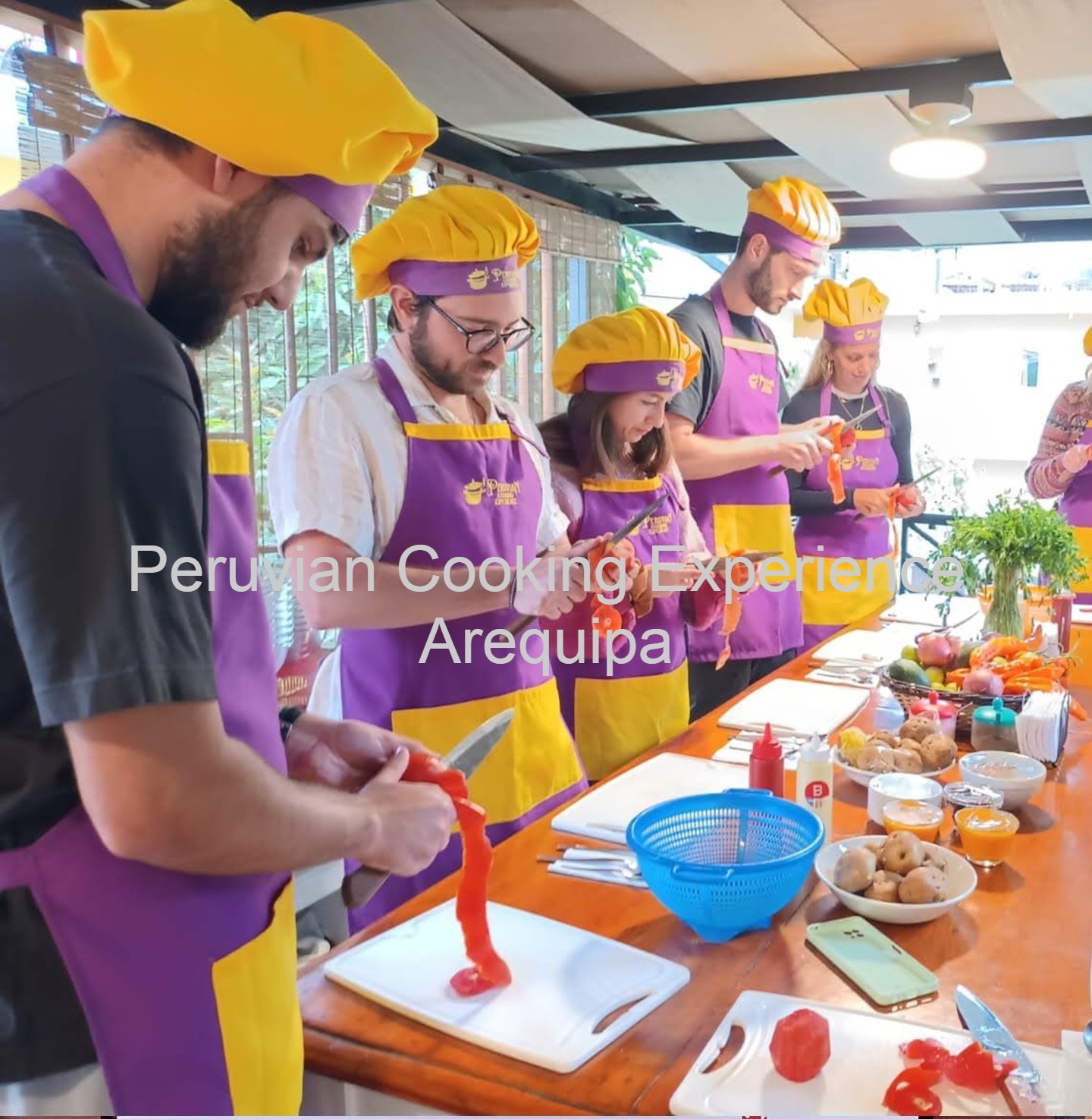 Traveler cooking during Peruvian Cooking Experience in Arequipa